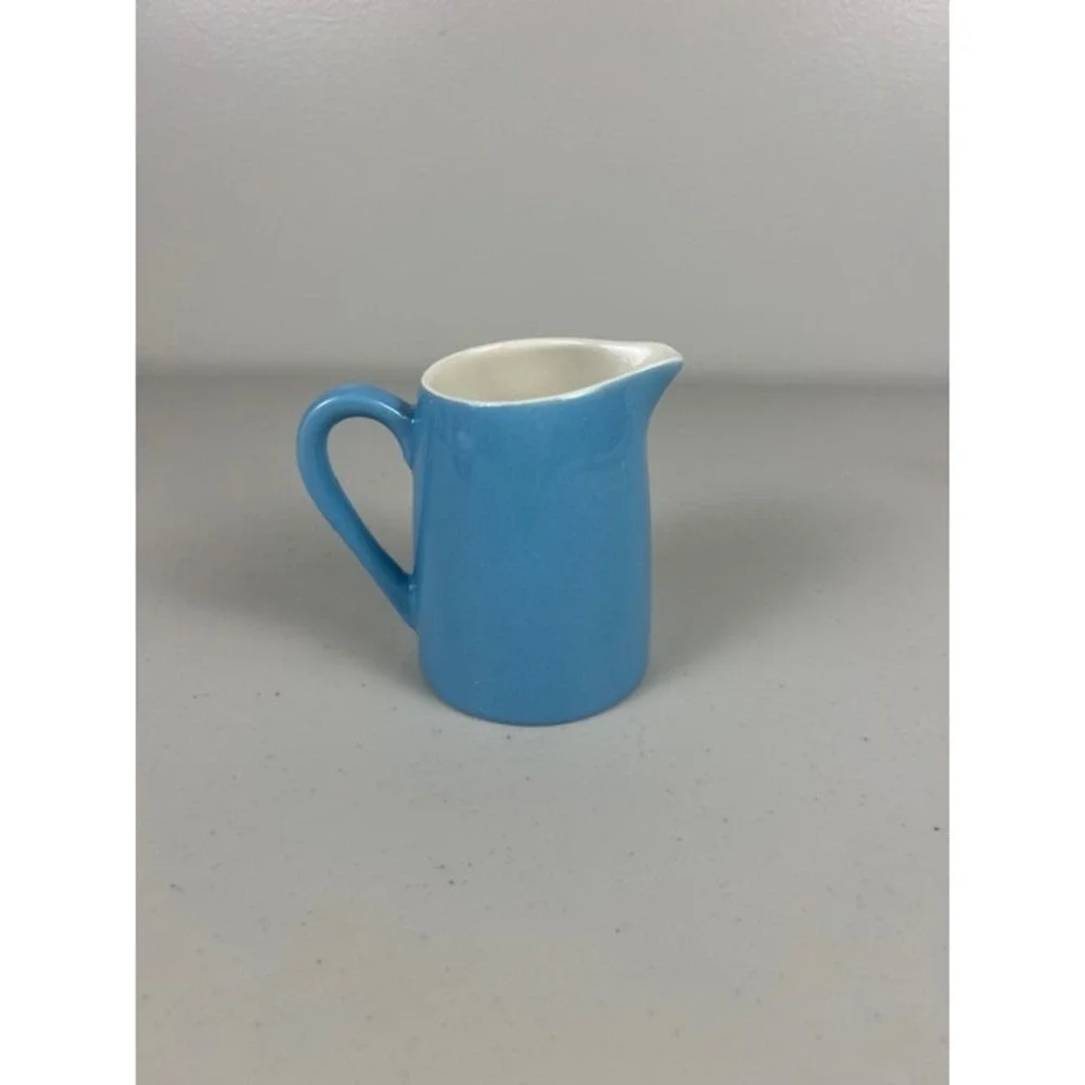 Vintage Mid Century Modern Atomic Kitchen Blue Creamer MCM